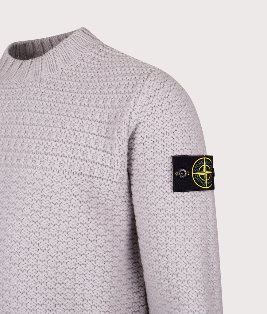 Stone Island Mens Mock Neck Wool Jumper
